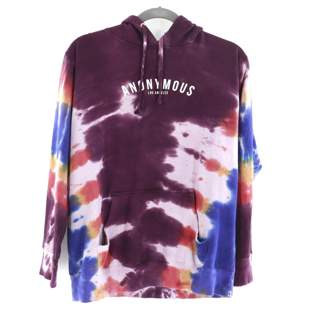 Anonymous Los Angeles Tie Dye Hoodie Mens XL Comfy Weekend Gym Athleisure Casual